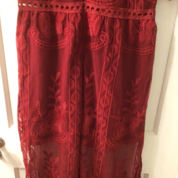 2xHP💝Merlot Lace Maxi Dress/Romper sz medium - Picture 16 of 16